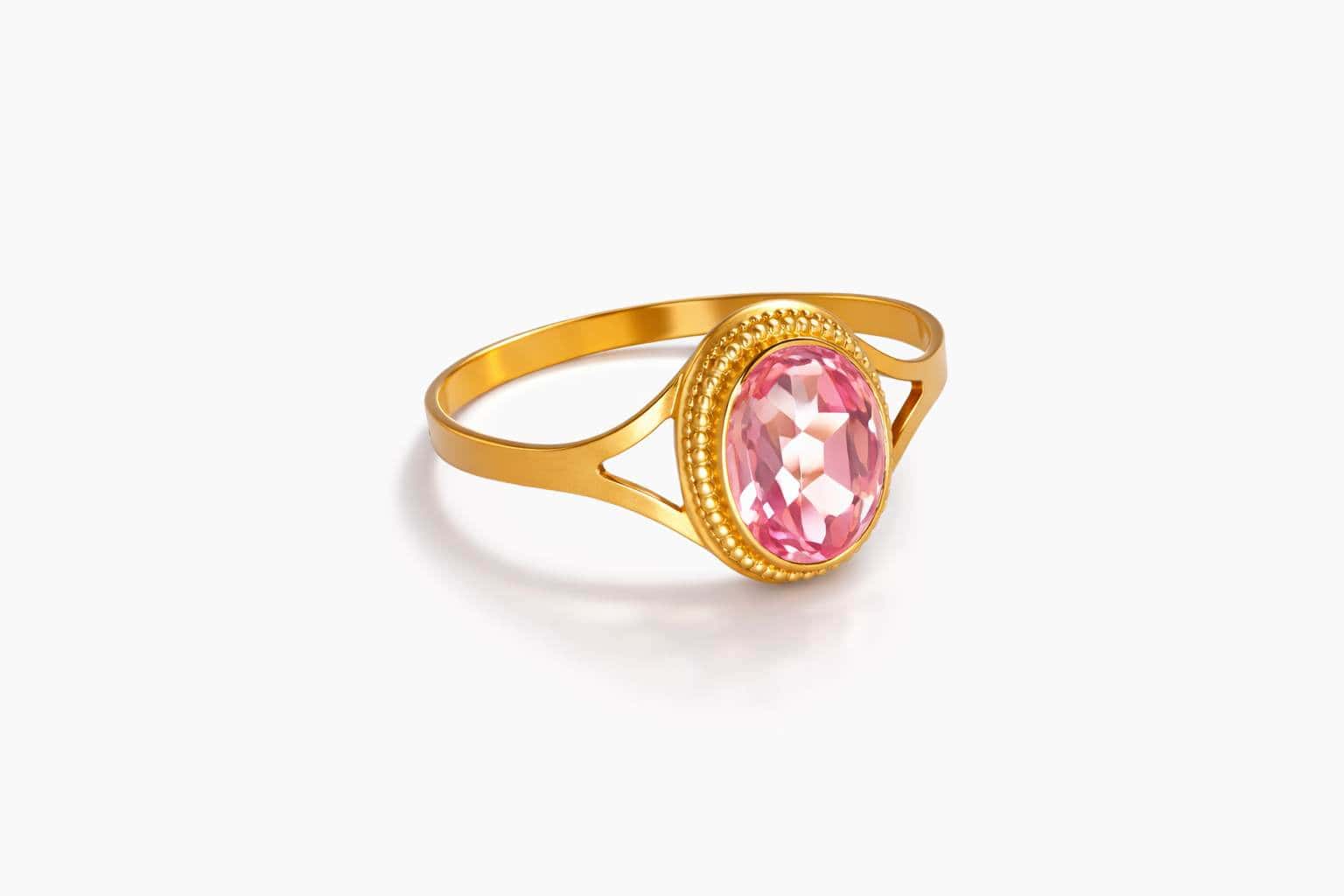 Kultainen sormus 70054pink