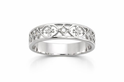 Valkokultainen timanttisormus V9064