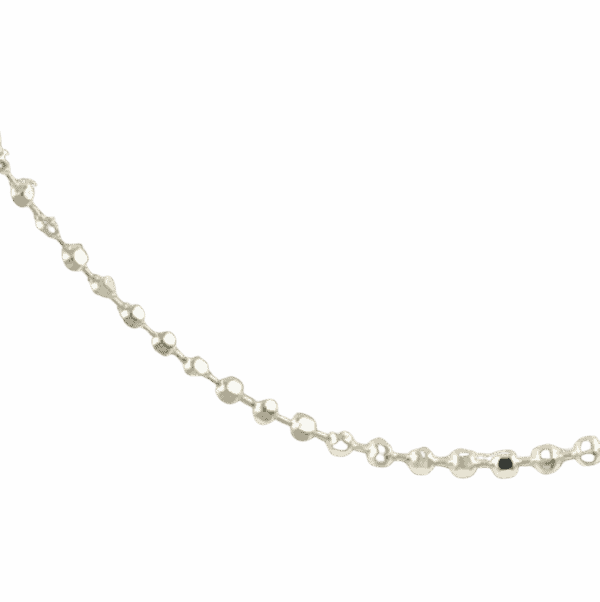 hopeaketju timanttileikattu palloketju 38 cm