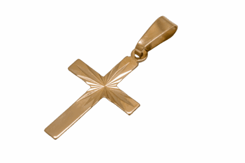Kultainen timanttileikattu rippiristi