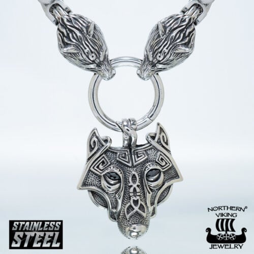 Northern Viking-Kaulakoru "Clasp Byzantine Sudenpäillä + Guardian Wolf