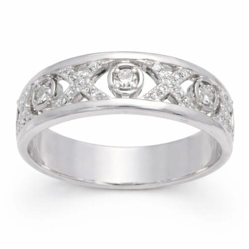 Valkokultainen Timanttisormus V9124