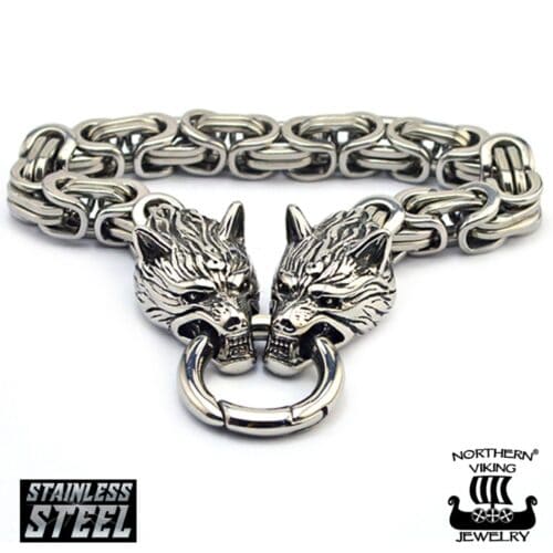 northern viking rannekoru clasp byzantine wolf head