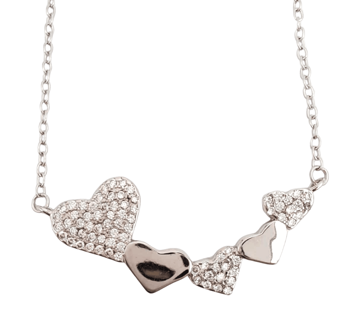 Kaaris hopeinen kaulakoru Five Hearts Silver