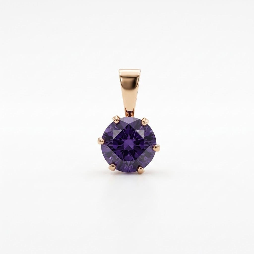 Kultainen riipus violetti kivi 10012