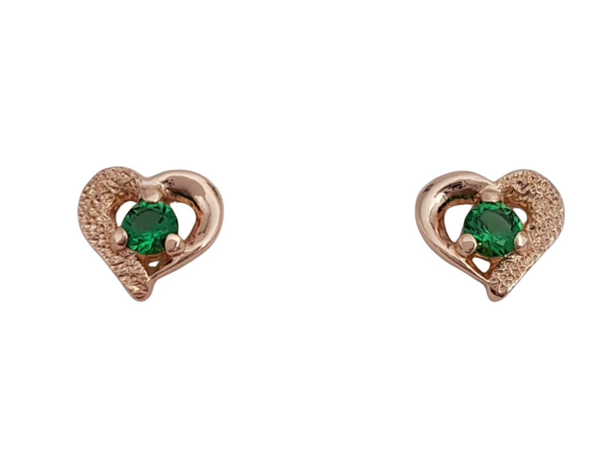 Kultaiset korvakorut vihreällä kivellä 05178V