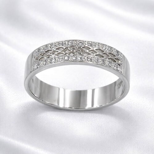 Timanttisormus valkokulta V9149