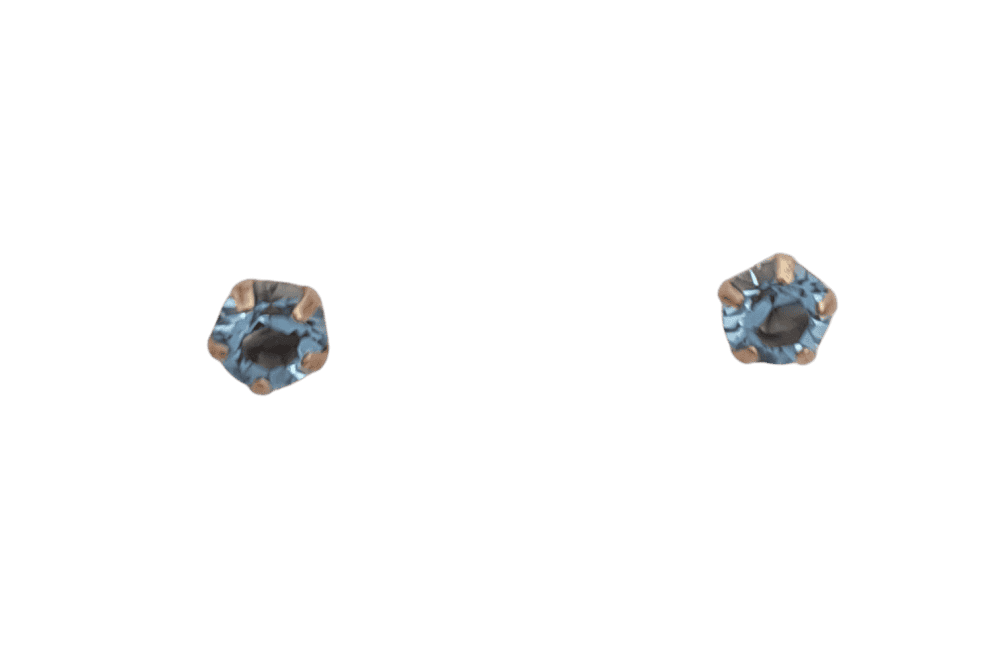 Kultaiset korvakorut vaaleansininen kivi 2,8 mm