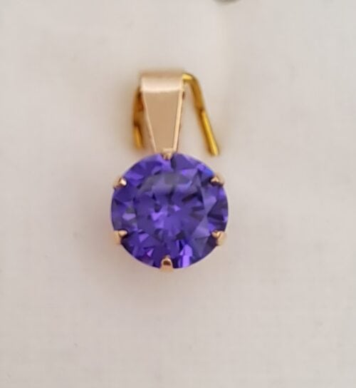 Kultainen riipus violetti kivi 10013