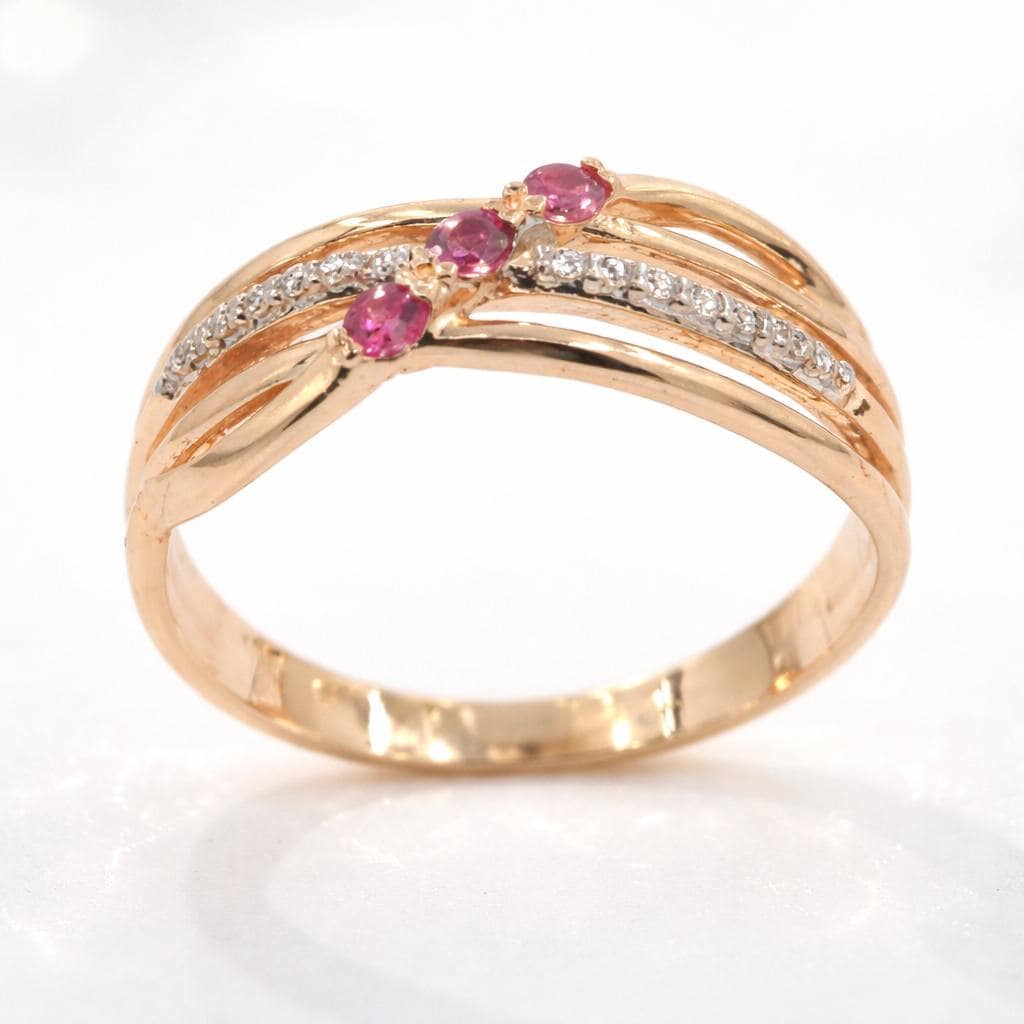 Timanttisormus rubiineilla 09158