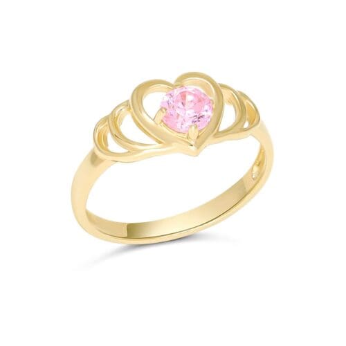 Kultainen kastesormus BR-1292pink