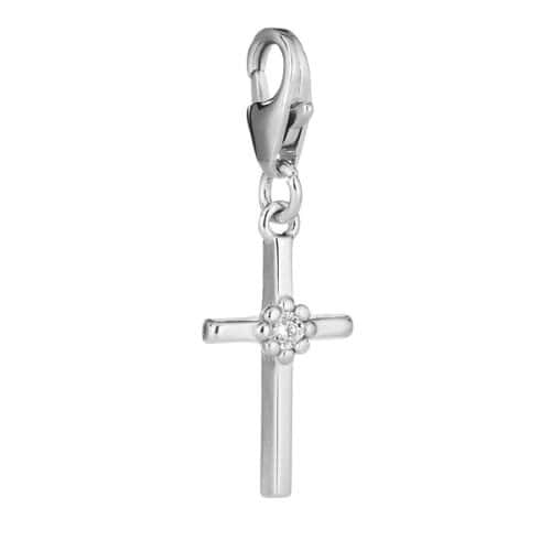 Lumoava Daisy risti charm hopeaa