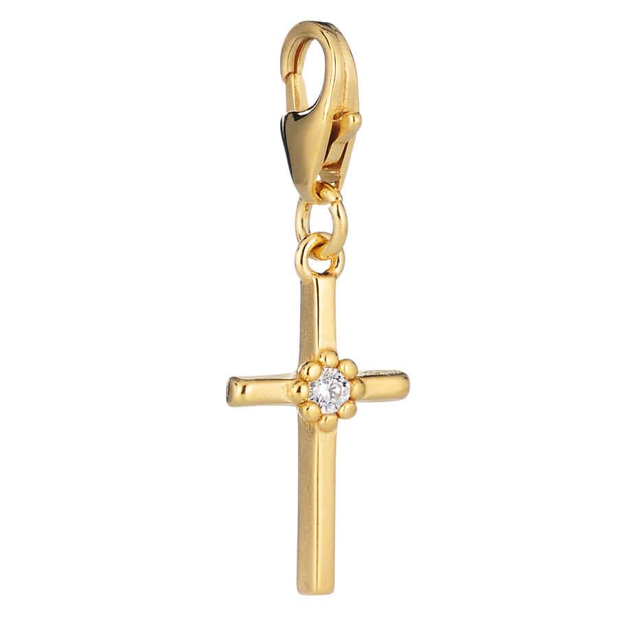 Lumoava Daisy risti charm kullattua hopeaa