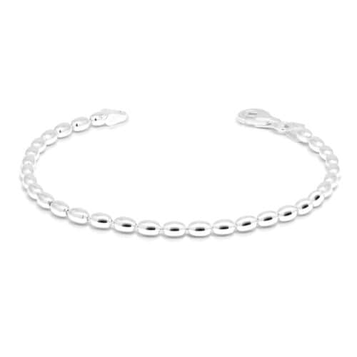 hopeinen oliiviranneketju 3 mm