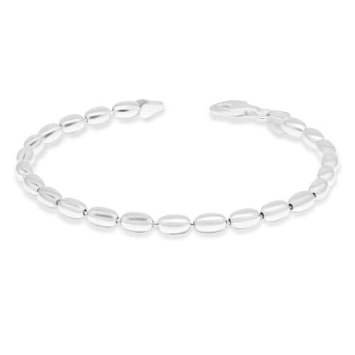 hopeinen oliiviranneketju 4 mm